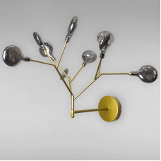 Настінний світильник Бра LS-18021-9 GD+BK золото із чорними плафонами