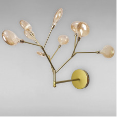 Настінний світильник Бра LS-18021-9 GD+BR золото із коричневими плафонами