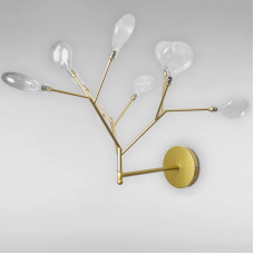 Настінний світильник Бра LS-18021-9 GD+CL золото із прозорими плафонами