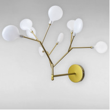 Настінний світильник Бра LS-18021-9 GD+WH золото з білими плафонами
