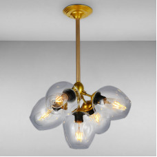 Люстра молекула підвісна Light House LS-17136-5 GD+CL золото