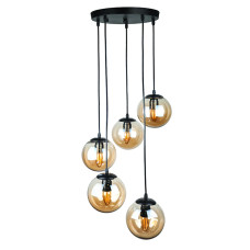 Люстра підвісна Levistella 756PR150F-5 BK+BR (300) чорний + коричневий