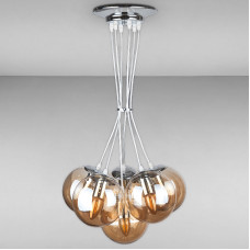 Люстра підвісна Levistella 756PR150F-6 CR+BR хром + коричневий