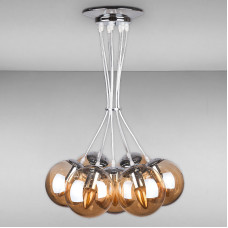 Люстра підвісна Levistella 756PR150F-7 CR+BR хром + коричневий