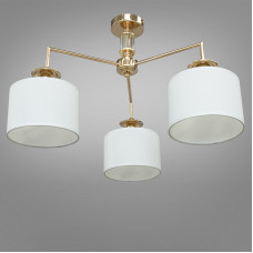 Люстра стельова з абажуром Light House DS-18365/3G золото плафон білий
