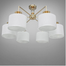 Люстра стельова з абажуром Light House DS-18365/6G золото плафон білий