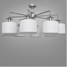 Люстра потолочная с абажуром Light House DS-18365/8HR хром плафон белый