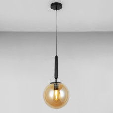 Люстра підвісна Light House LS-17184-1 BK+BR чорна плафон бурштиновий