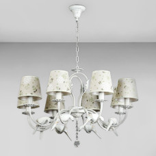 Люстра підвісна з абажуром Light House SH-18483/8 WT 770*770*950 E14*8 біла