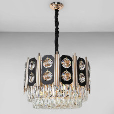 Люстра підвісна кришталева Light House SRS-18454-12 золото з чорним