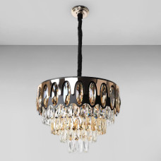 Люстра підвісна кришталева Light House SRS-18455-13 золото з чорним