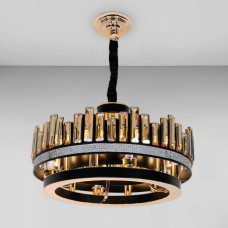 Люстра підвісна кришталева Light House SRS-18460-12 золото з чорним