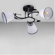 Люстра стельова Light House DL-18305/3 чорна плафон білий 