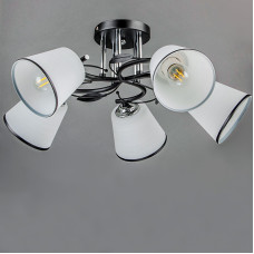 Люстра стельова Light House DL-18305/5 чорна плафон білий