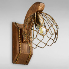 Настінний світильник Бра з дерева Light House DL-18307/1W венге + бронза