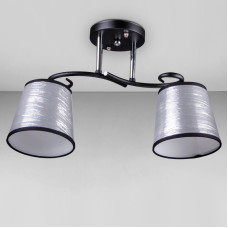 Люстра стельова Light House DL-18310/2 чорна + хром плафон сірий