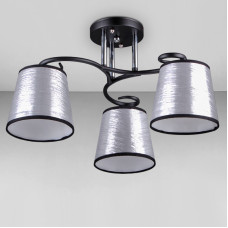 Люстра стельова Light House DL-18310/3 чорна + хром плафон сірий