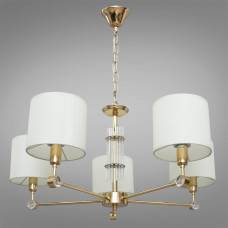 Люстра підвісна з абажуром Light House DS-18366/5G золото плафон білий 