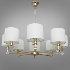 Люстра подвесная c абажуром Light House DS-18366/8G золото плафон белый 
