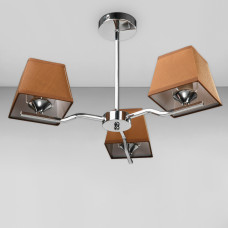 Люстра стельова з абажуром Light House DL-18375/3 хром плафон коричневий