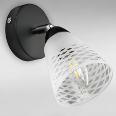 Настінний світильник Бра Light House DL-17285/1W чорний плафон білий з прозорим