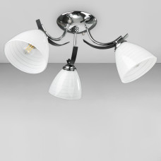 Люстра стельова Light House DL-18386/3 чорний + хром плафон білий