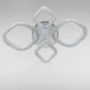 Зображення Стельова люстра LED з підсвічуванням Light House SC-18250/2+2C WH+PK/BU/PL 104W+16W 2.4G Ф700*90 біла ИМ Light-Deco 