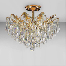 Люстра кришталева стельова Light House SH-18221/5 FG 480*480*430 E14 золото