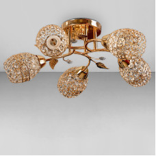 Люстра стельова Light House SH-18233/5F FG 500*500*220 золото