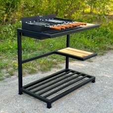 Автомангал Light House SP-30134 BK зі столиком та знімною жаровнею на 8 шампурів