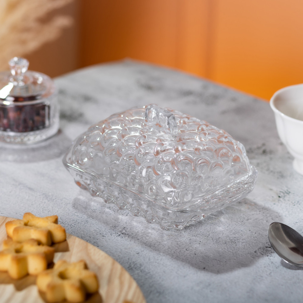 Зображення Масленка для сливочного масла 17х10.5х8 см с крышкой из стекла HP-YH-46 ИМ Light-Deco 4 