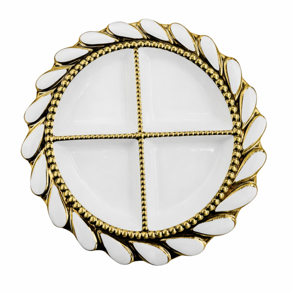 Зображення Менажница фарфоровая на 4 секций для закусок 30х30 см SX35-4 ИМ Light-Deco 