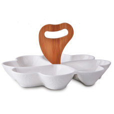 Менажница на бамбуковой подставке 28х28х16см