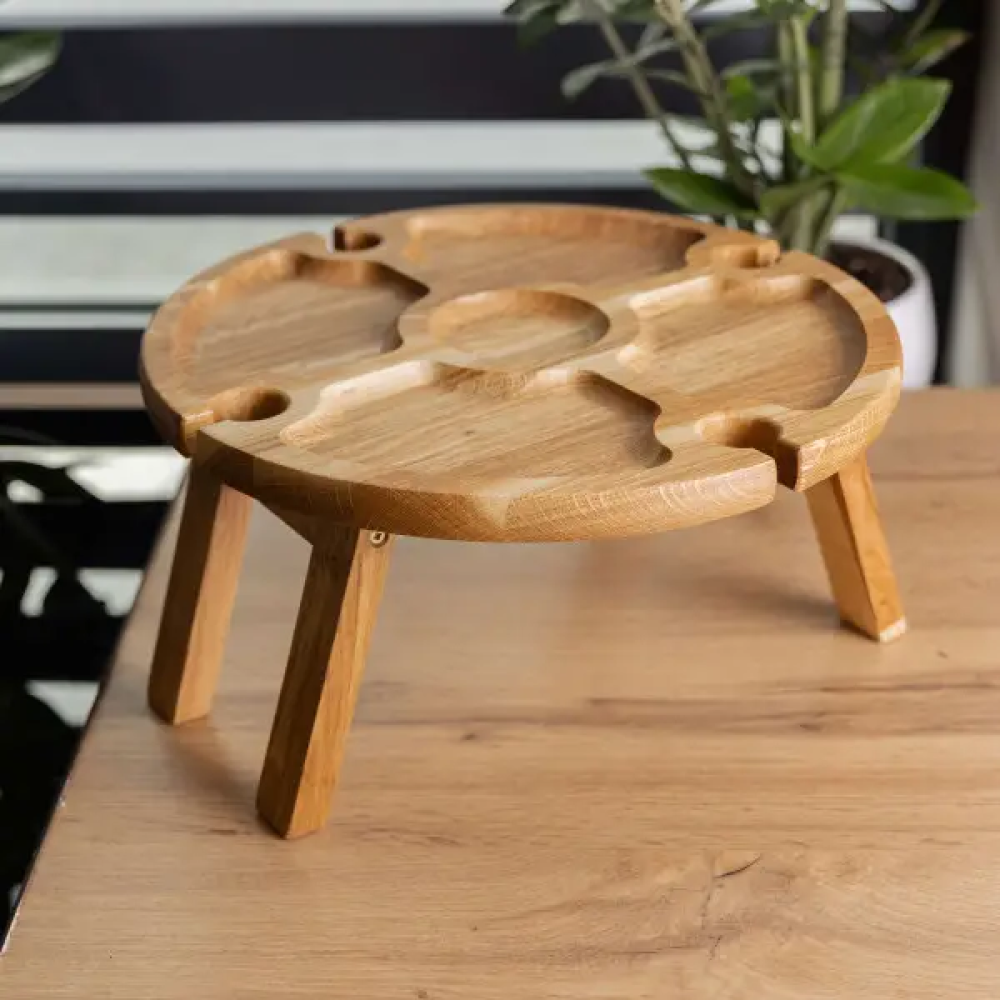 Изображение Винный круглый столик из дерева 35х35х18 см на ножках BWR35018S ИМ Light-Deco 4 