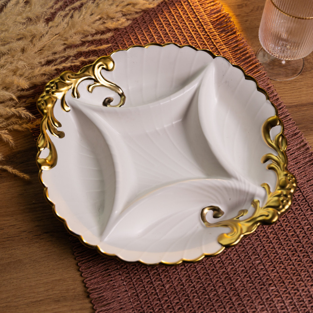 Зображення Менажница фарфоровая Margaret на 5 секций 31,7*28,8 см Yiwu YYSH1243 ИМ Light-Deco 1 