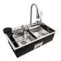 Зображення Кухонна мийка 75*45G сатин Platinum Handmade "Водоспад" повна комплектація ИМ Light-Deco 7 