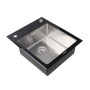Зображення Кухонна мийка Platinum Handmade BLACK GLASS 600x510x200 ИМ Light-Deco 2 