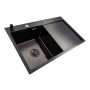 Изображение Кухонна мийка CM 78*50 L чорна PVD VALESO Handmade (круглий сифон 3,0/0,8) ИМ Light-Deco 1 