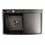 Изображение Кухонна мийка CM 78*50 L чорна PVD VALESO Handmade (круглий сифон 3,0/0,8) ИМ Light-Deco 