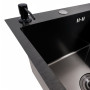 Изображение Кухонна мийка CM 78*50 L чорна PVD VALESO Handmade (круглий сифон 3,0/0,8) ИМ Light-Deco 3 
