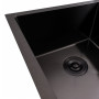 Изображение Кухонна мийка 78*43 PVD чорна на дві чаші VALESO Handmade (3.0/0.8) ИМ Light-Deco 3 