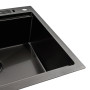 Изображение Кухонна мийка чорна PVD 60х50 з підставкою для ножів ИМ Light-Deco 3 