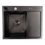 Изображение Кухонна мийка CM 58*48 L чорна PVD VALESO Handmade (круглий сифон 3,0/0,8) ИМ Light-Deco 