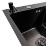 Изображение Кухонна мийка CM 58*48 L чорна PVD VALESO Handmade (круглий сифон 3,0/0,8) ИМ Light-Deco 3 