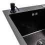 Изображение Кухонна мийка 65*50 L PVD чорна VALESO Handmade DÉCOR (сифон круглий, 3,0/0,8) ИМ Light-Deco 3 