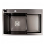 Зображення Мийка Valeso Handmade CM 78×50C L (PVD чорна) з поглибленою полицею ИМ Light-Deco 