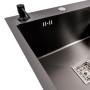 Зображення Мийка Valeso Handmade CM 78×50C L (PVD чорна) з поглибленою полицею ИМ Light-Deco 3 