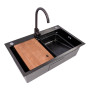 Зображення CM 75*46B Кухонна мийка PVD чорна (Work station) Valeso Handmade ИМ Light-Deco 