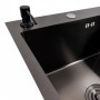 Изображение Кухонна мийка CM 65*50 L чорна PVD VALESO Handmade (круглий сифон 3,0/0,8) ИМ Light-Deco 3 