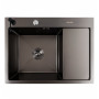 Изображение Кухонна мийка CM 65*50 L чорна PVD VALESO Handmade (круглий сифон 3,0/0,8) ИМ Light-Deco 
